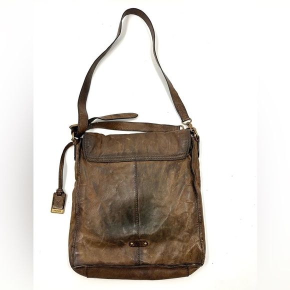 Frye Cameron Magazine Crossbody Bag Brown Leather Purse Distressed Satchel DB875 - Picture 6 of 16